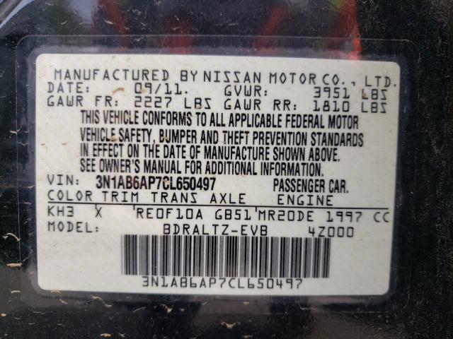 Photo 9 VIN: 3N1AB6AP7CL650497 - NISSAN SENTRA 2.0 