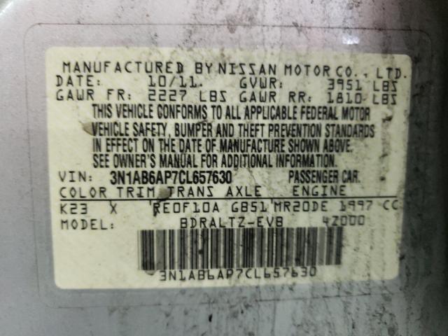 Photo 9 VIN: 3N1AB6AP7CL657630 - NISSAN SENTRA 2.0 