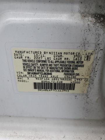 Photo 11 VIN: 3N1AB6AP7CL663945 - NISSAN SENTRA 