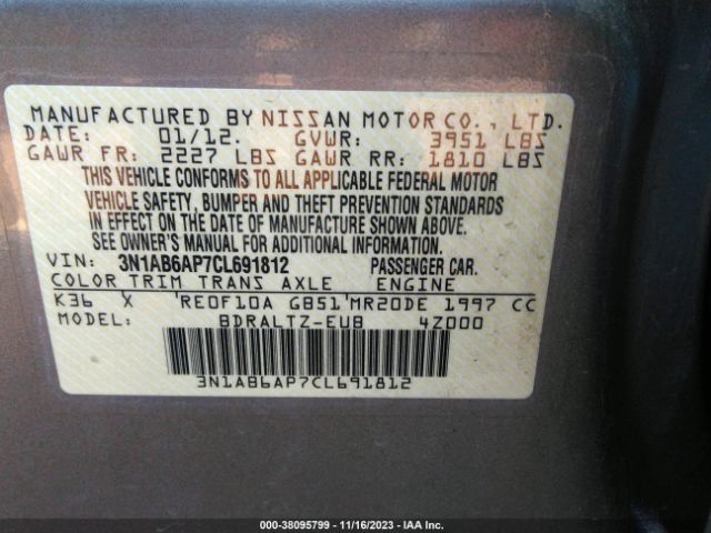 Photo 8 VIN: 3N1AB6AP7CL691812 - NISSAN SENTRA 