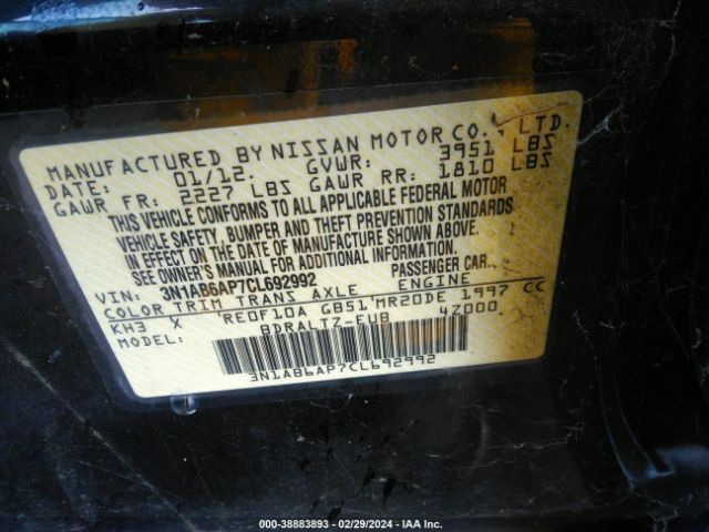 Photo 8 VIN: 3N1AB6AP7CL692992 - NISSAN SENTRA 