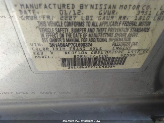 Photo 8 VIN: 3N1AB6AP7CL698324 - NISSAN SENTRA 