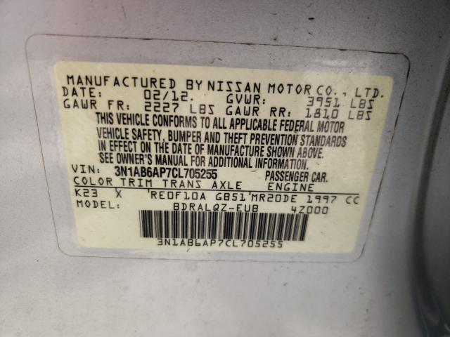 Photo 9 VIN: 3N1AB6AP7CL705255 - NISSAN SENTRA 2.0 