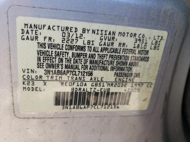 Photo 11 VIN: 3N1AB6AP7CL712156 - NISSAN SENTRA 