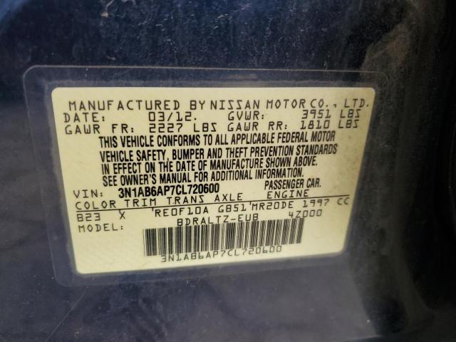 Photo 12 VIN: 3N1AB6AP7CL720600 - NISSAN SENTRA 