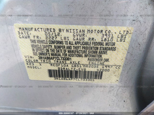 Photo 8 VIN: 3N1AB6AP7CL733301 - NISSAN SENTRA 