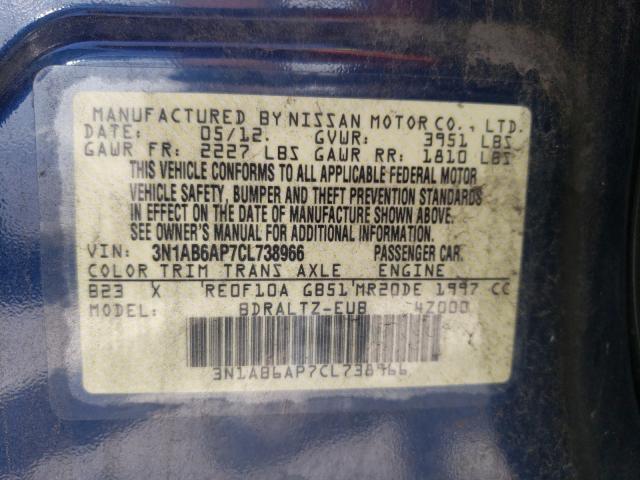 Photo 9 VIN: 3N1AB6AP7CL738966 - NISSAN SENTRA 2.0 