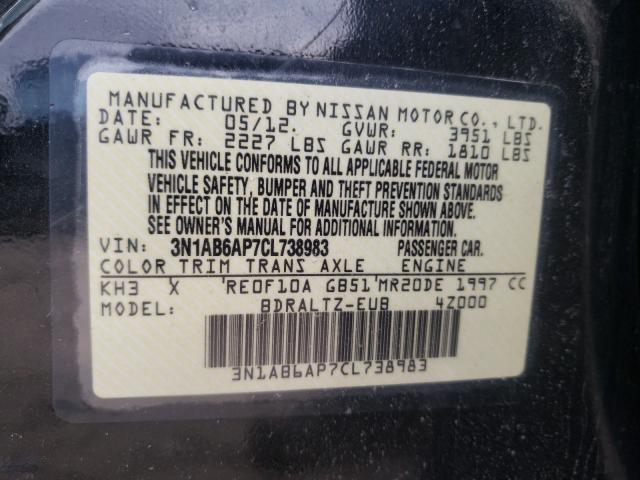 Photo 9 VIN: 3N1AB6AP7CL738983 - NISSAN SENTRA 2.0 