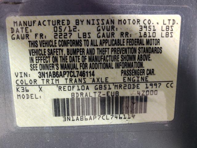 Photo 9 VIN: 3N1AB6AP7CL746114 - NISSAN SENTRA 2.0 