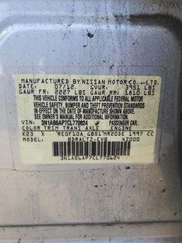 Photo 12 VIN: 3N1AB6AP7CL770624 - NISSAN SENTRA 