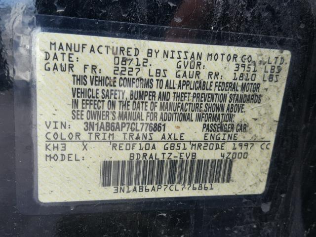 Photo 9 VIN: 3N1AB6AP7CL776861 - NISSAN SENTRA 2.0 