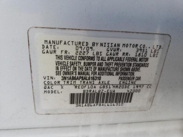 Photo 9 VIN: 3N1AB6AP8AL616310 - NISSAN SENTRA 2.0 