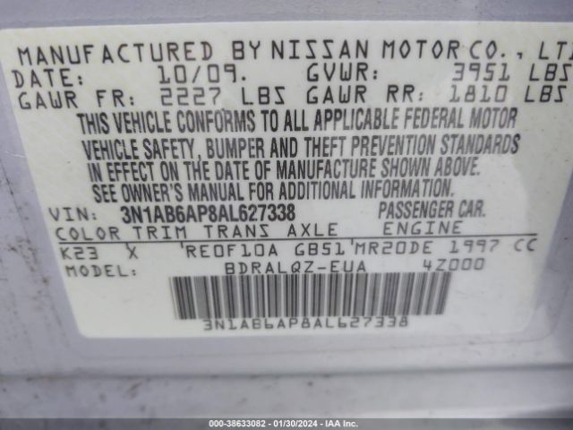 Photo 8 VIN: 3N1AB6AP8AL627338 - NISSAN SENTRA 