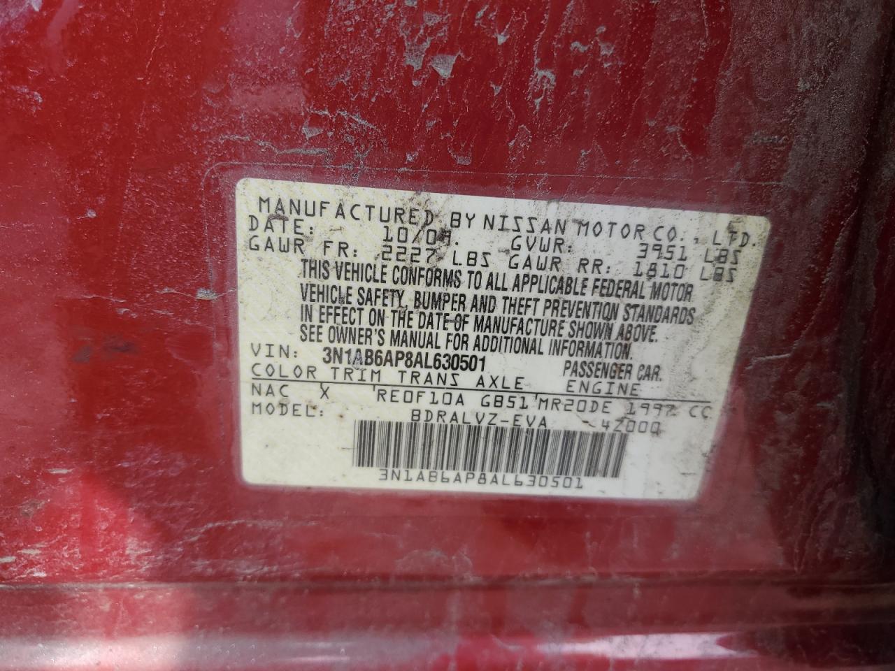 Photo 11 VIN: 3N1AB6AP8AL630501 - NISSAN SENTRA 