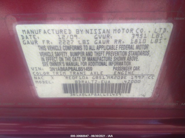 Photo 8 VIN: 3N1AB6AP8AL651459 - NISSAN SENTRA 