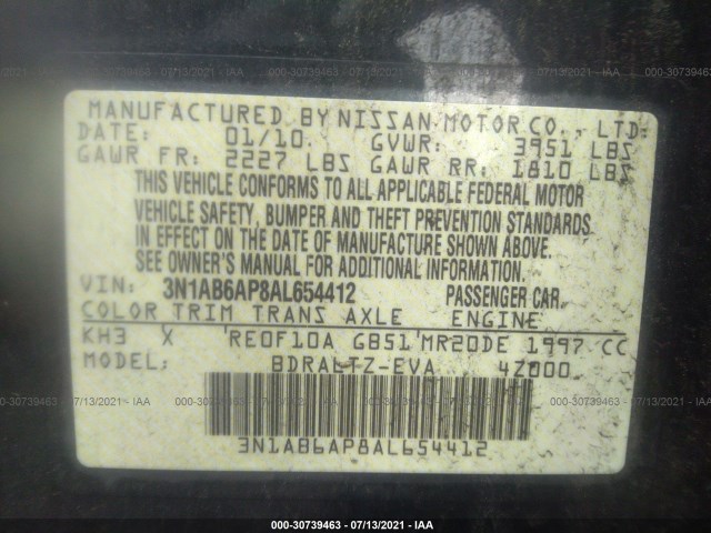 Photo 8 VIN: 3N1AB6AP8AL654412 - NISSAN SENTRA 