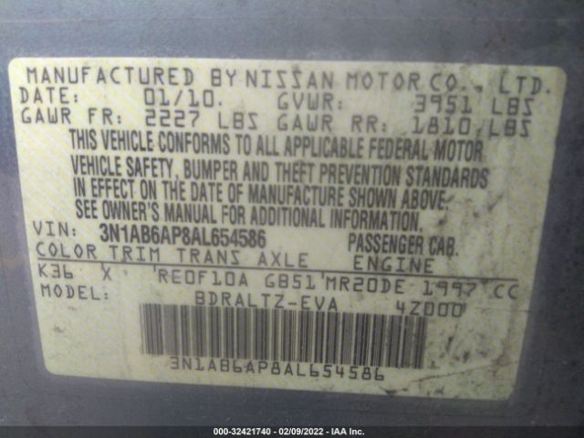 Photo 8 VIN: 3N1AB6AP8AL654586 - NISSAN SENTRA 