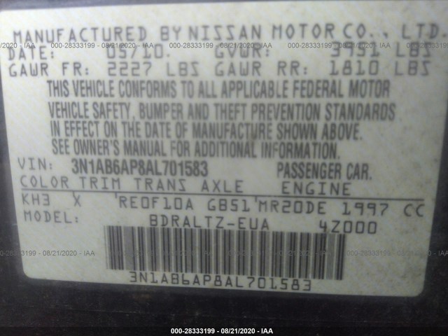 Photo 8 VIN: 3N1AB6AP8AL701583 - NISSAN SENTRA 