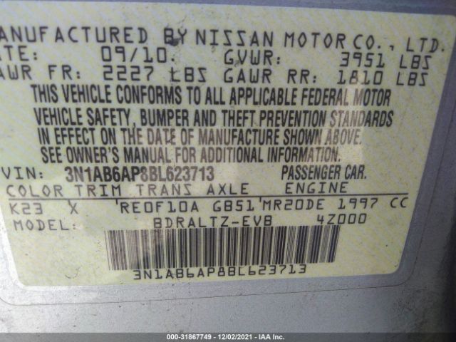 Photo 8 VIN: 3N1AB6AP8BL623713 - NISSAN SENTRA 