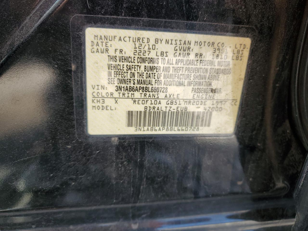 Photo 11 VIN: 3N1AB6AP8BL660728 - NISSAN SENTRA 