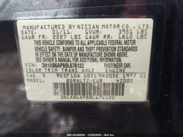 Photo 8 VIN: 3N1AB6AP8BL676122 - NISSAN SENTRA 