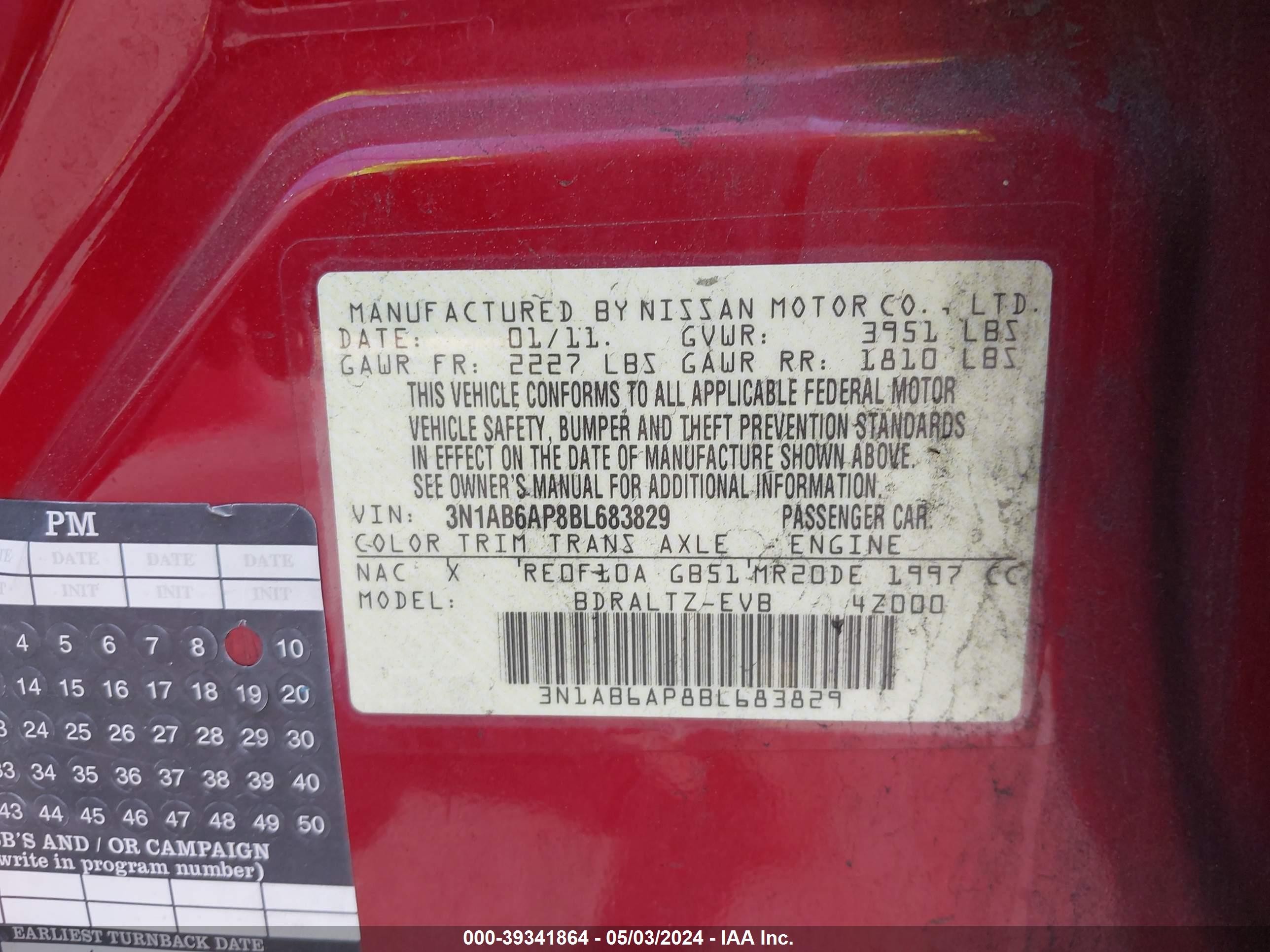 Photo 8 VIN: 3N1AB6AP8BL683829 - NISSAN SENTRA 