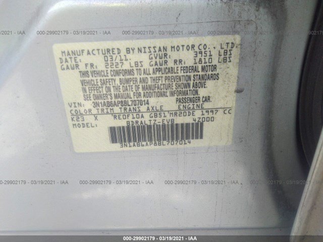 Photo 8 VIN: 3N1AB6AP8BL707014 - NISSAN SENTRA 