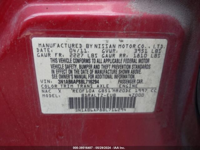 Photo 8 VIN: 3N1AB6AP8BL716294 - NISSAN SENTRA 