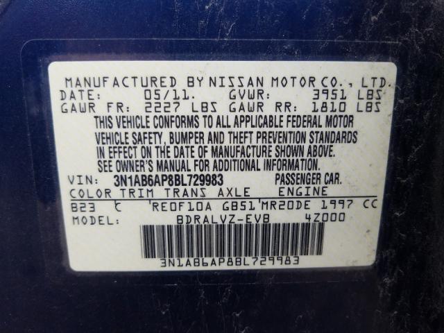 Photo 9 VIN: 3N1AB6AP8BL729983 - NISSAN SENTRA 2.0 