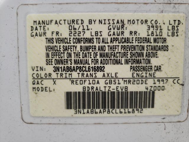 Photo 9 VIN: 3N1AB6AP8CL616892 - NISSAN SENTRA 2.0 