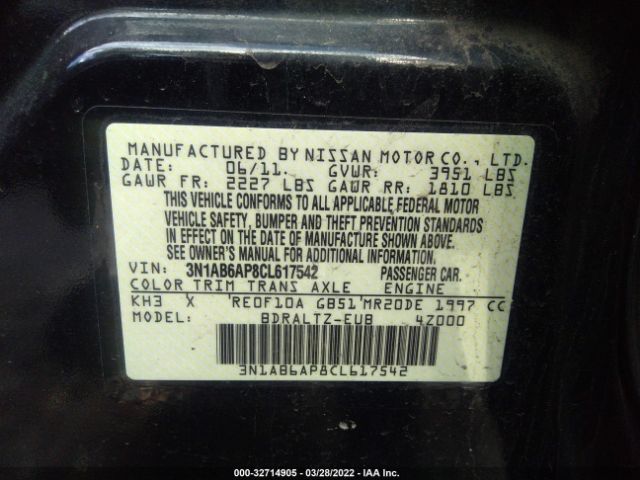 Photo 8 VIN: 3N1AB6AP8CL617542 - NISSAN SENTRA 