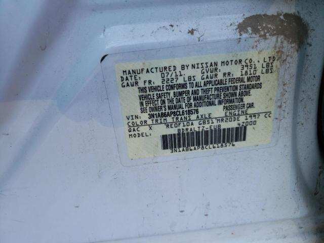 Photo 11 VIN: 3N1AB6AP8CL618576 - NISSAN SENTRA 