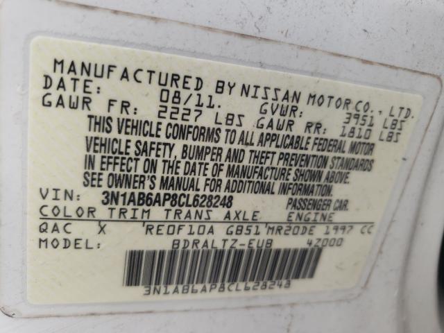 Photo 9 VIN: 3N1AB6AP8CL628248 - NISSAN SENTRA 2.0 