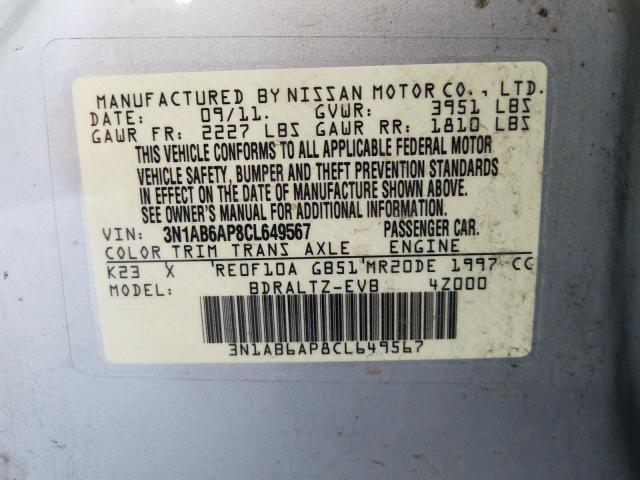 Photo 9 VIN: 3N1AB6AP8CL649567 - NISSAN SENTRA 2.0 