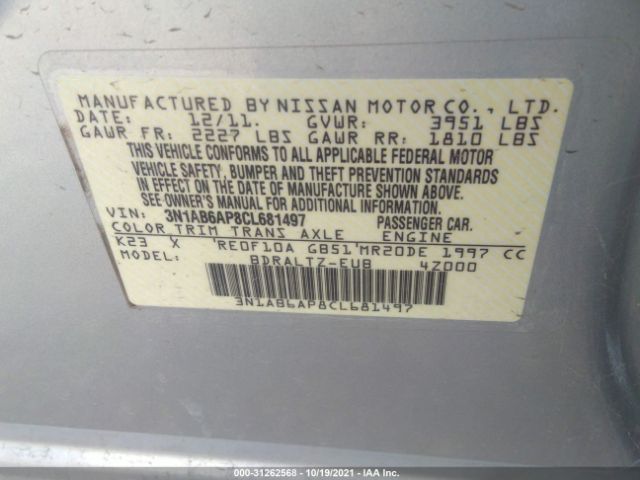 Photo 8 VIN: 3N1AB6AP8CL681497 - NISSAN SENTRA 