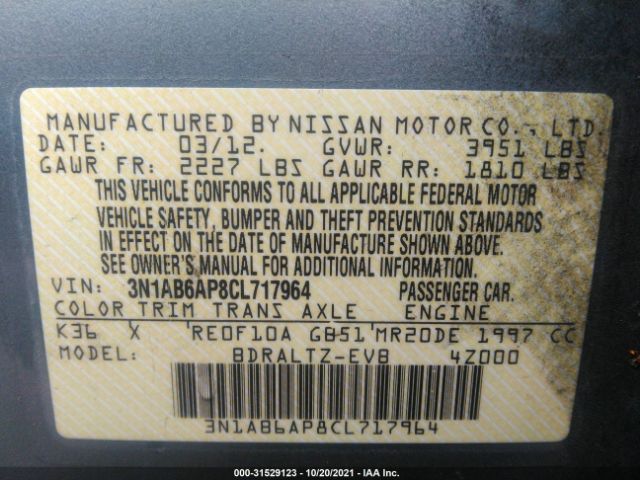 Photo 8 VIN: 3N1AB6AP8CL717964 - NISSAN SENTRA 