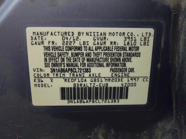 Photo 9 VIN: 3N1AB6AP8CL721383 - NISSAN SENTRA 2.0 