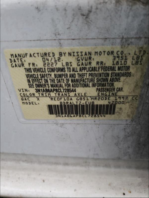 Photo 9 VIN: 3N1AB6AP8CL728544 - NISSAN SENTRA 2.0 