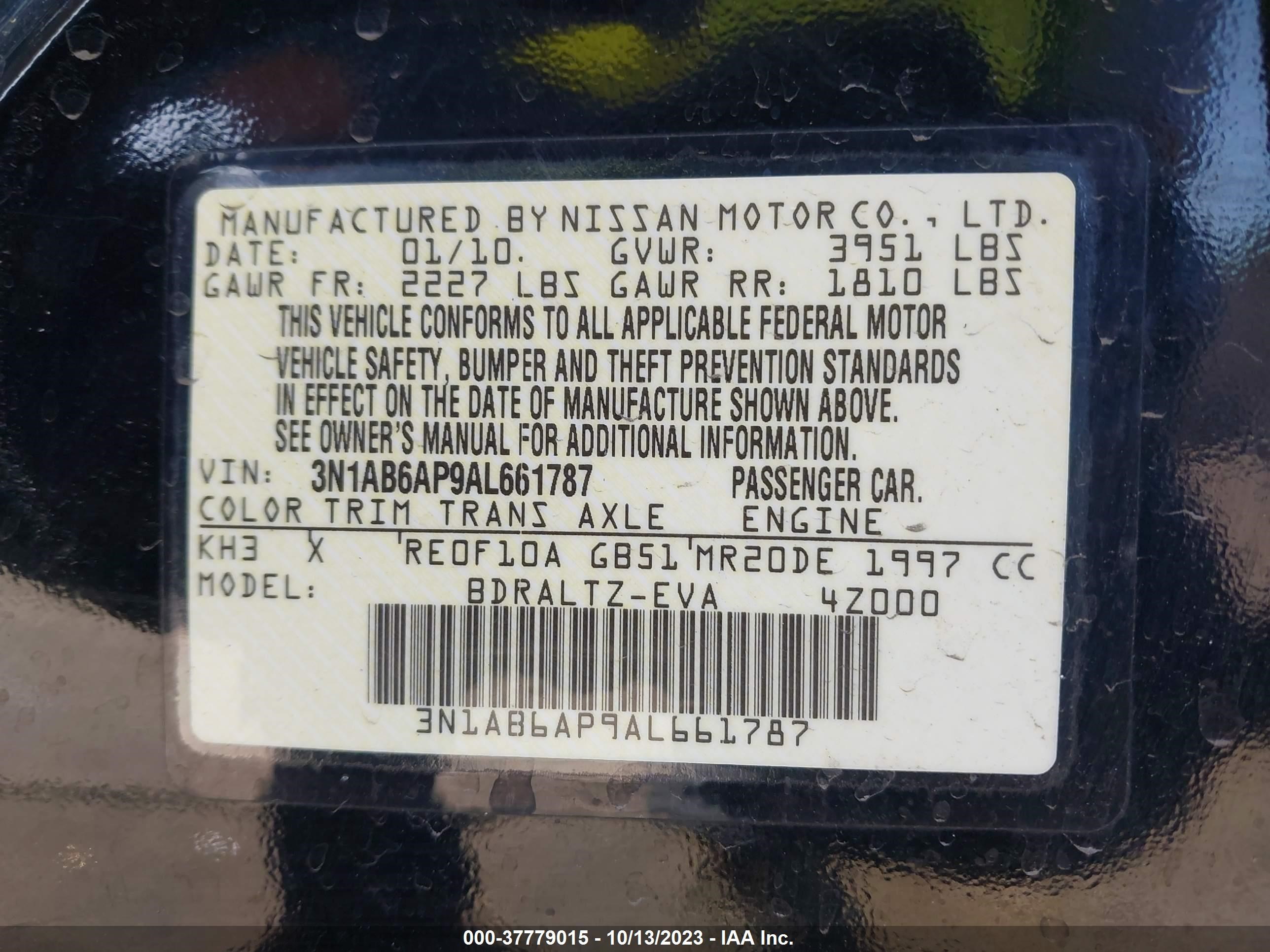 Photo 8 VIN: 3N1AB6AP9AL661787 - NISSAN SENTRA 