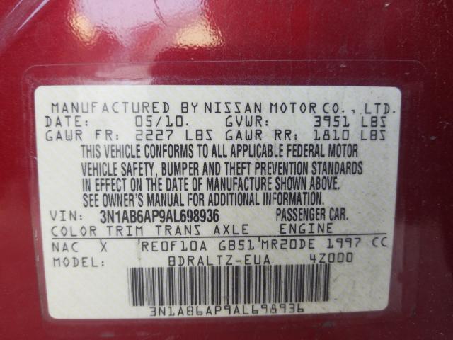 Photo 9 VIN: 3N1AB6AP9AL698936 - NISSAN SENTRA 2.0 