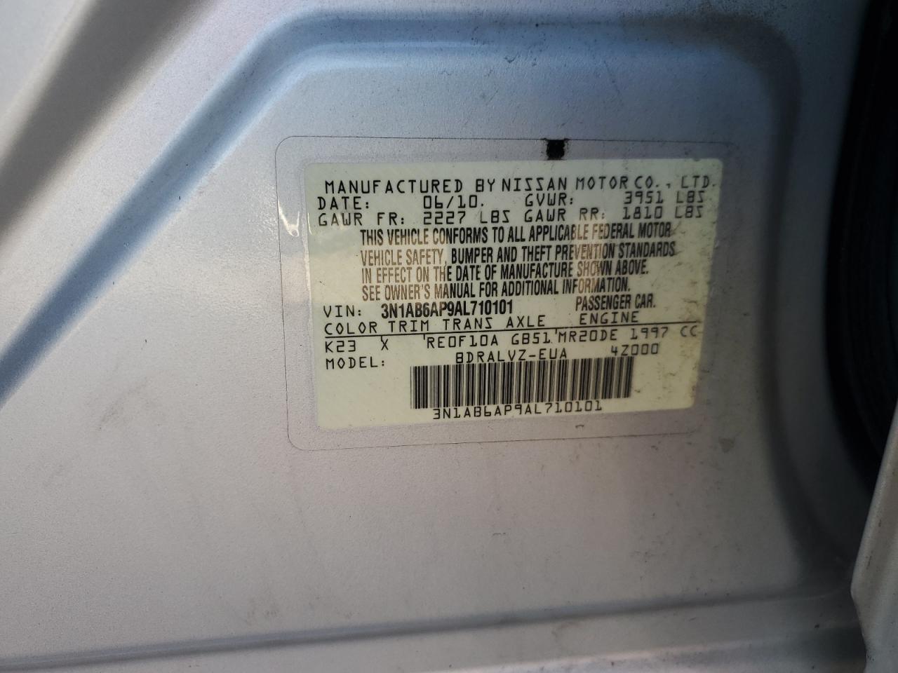 Photo 11 VIN: 3N1AB6AP9AL710101 - NISSAN SENTRA 