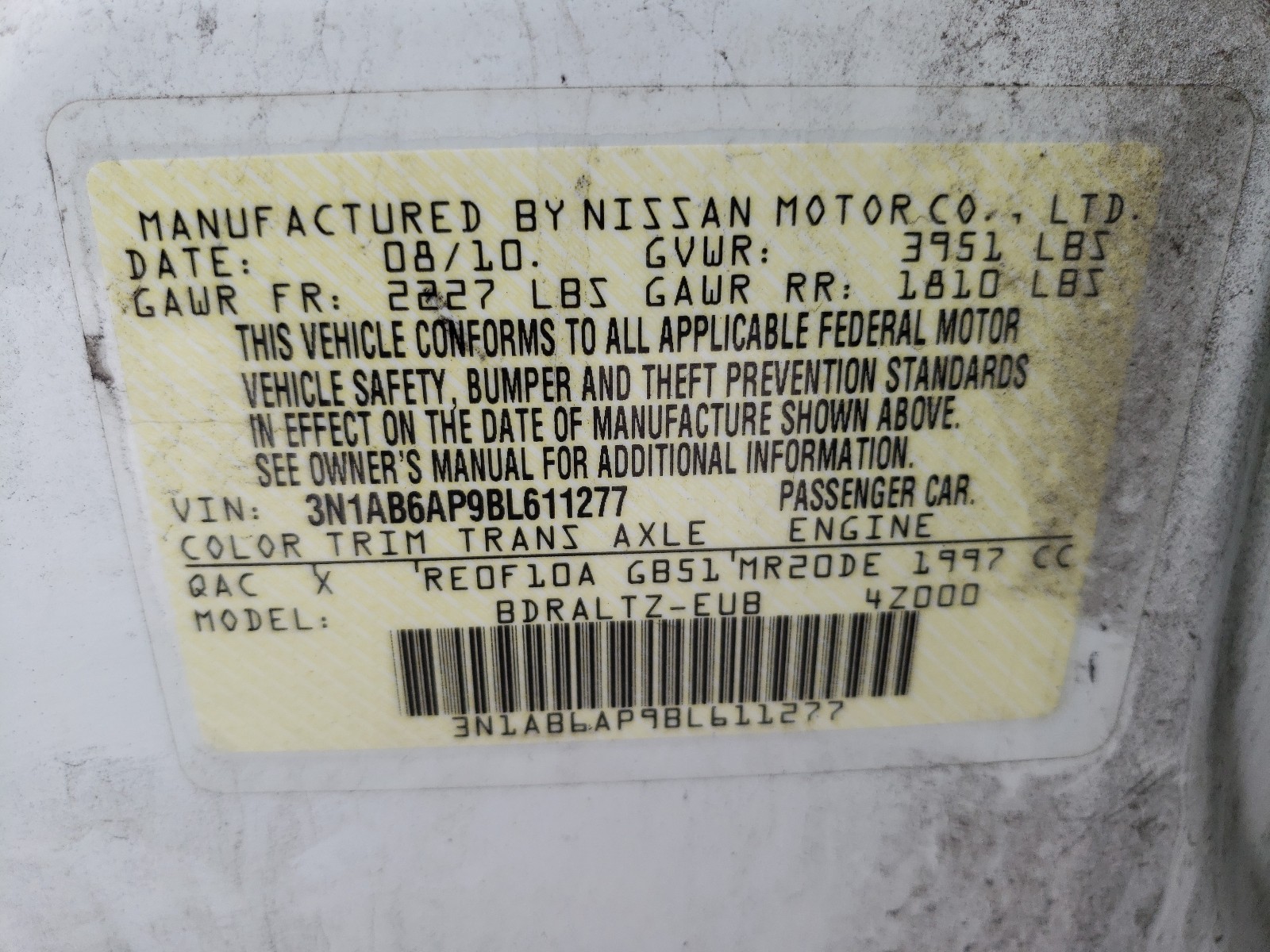 Photo 9 VIN: 3N1AB6AP9BL611277 - NISSAN SENTRA 2.0 