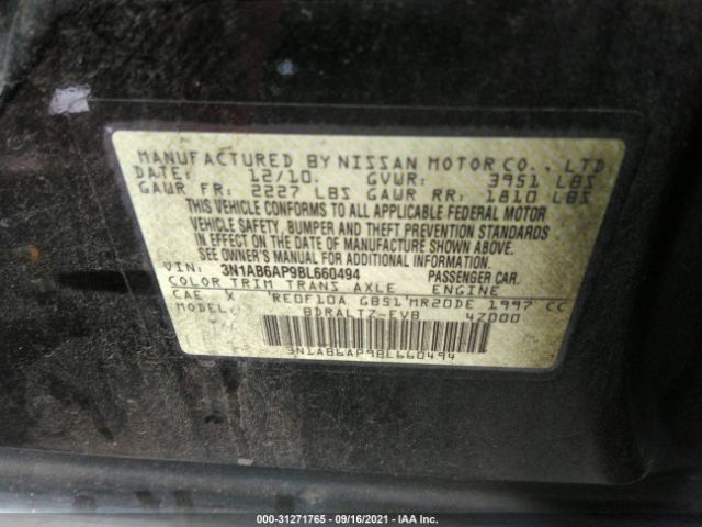 Photo 8 VIN: 3N1AB6AP9BL660494 - NISSAN SENTRA 