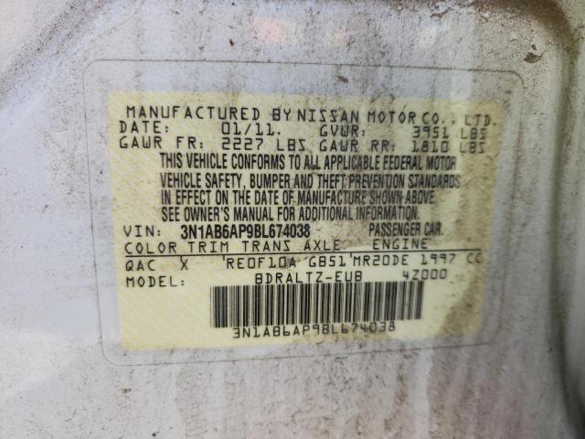 Photo 11 VIN: 3N1AB6AP9BL674038 - NISSAN SENTRA 