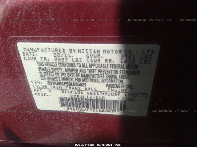 Photo 8 VIN: 3N1AB6AP9BL685637 - NISSAN SENTRA 