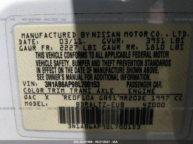 Photo 8 VIN: 3N1AB6AP9BL700153 - NISSAN SENTRA 