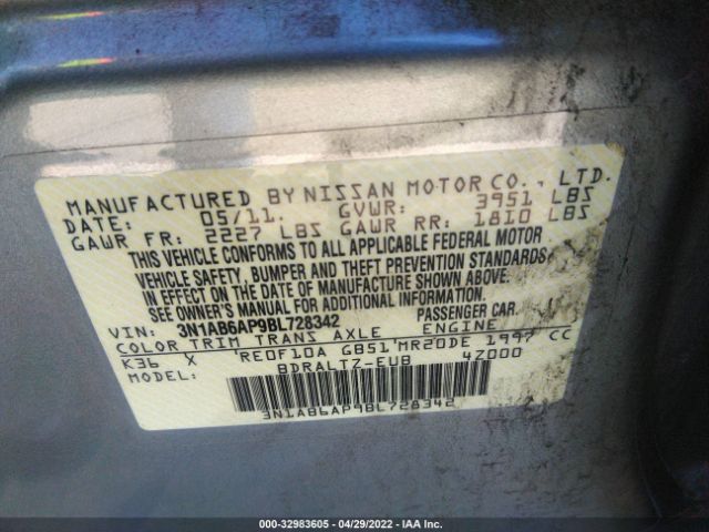 Photo 8 VIN: 3N1AB6AP9BL728342 - NISSAN SENTRA 