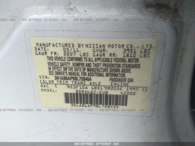 Photo 8 VIN: 3N1AB6AP9BL728454 - NISSAN SENTRA 