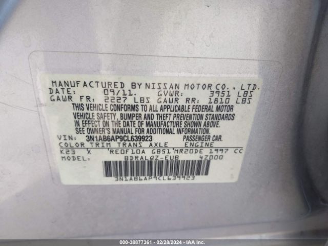 Photo 8 VIN: 3N1AB6AP9CL639923 - NISSAN SENTRA 