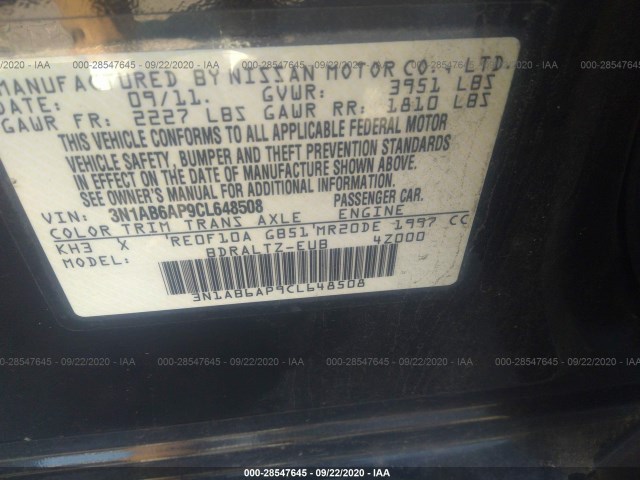 Photo 8 VIN: 3N1AB6AP9CL648508 - NISSAN SENTRA 